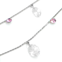 Load image into Gallery viewer, Simple Anklet with Purple Austrian Element Crystals and CZ