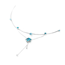 Load image into Gallery viewer, Flower Anklet with Blue Austrian Element Crystals