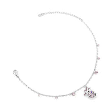 Load image into Gallery viewer, Butterfly Anklet with Purple Austrian Element Crystal and CZ