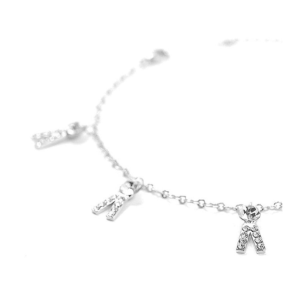 Fancy Trousers Anklet with Silver Austrian Element Crystals