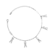 Load image into Gallery viewer, Fancy Trousers Anklet with Silver Austrian Element Crystals