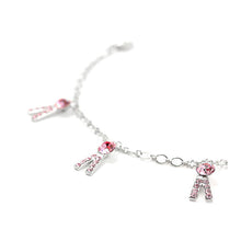 Load image into Gallery viewer, Fancy Trousers Anklet with Pink Austrian Element Crystals