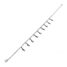 Load image into Gallery viewer, Simple Anklet with Silver and Black Austrian Element Crystals