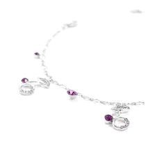 Load image into Gallery viewer, Elegant Berry Anklet with Purple Austrian Element Crystals