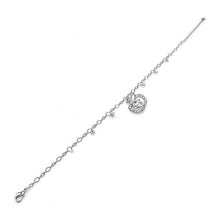 Load image into Gallery viewer, Elegant Apple Anklet with Silver Austrian Element Crystals