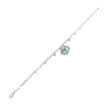 Load image into Gallery viewer, Elegant Apple Anklet with Blue Austrian Element Crystals