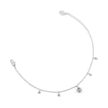Load image into Gallery viewer, Elegant Ball Anklet with Blue Austrian Element Crystals