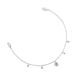 Elegant Ball Anklet with Blue Austrian Element Crystals
