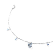 Load image into Gallery viewer, Elegant Ball Anklet with Blue Austrian Element Crystals