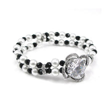 Load image into Gallery viewer, Fancy Fashion Pearl Bracelet with Silver Austrian Element Crystal