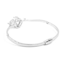 Load image into Gallery viewer, Trendy Mini Butterfly Bangle with Silver Austrian Element Crystals and CZ Bead