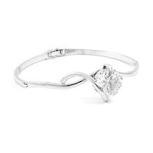 Load image into Gallery viewer, Glistening Bangle with Silver CZ Bead