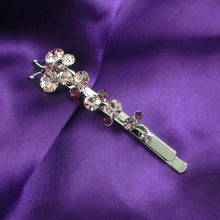 Load image into Gallery viewer, Flying Butterfly Hair Clip in Purple Austrian Element Crystals