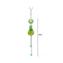 Load image into Gallery viewer, Green Pear Belly Ring with Green Austrian Element Crystals