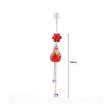 Load image into Gallery viewer, Red Pear Belly Ring with Red Austrian Element Crystals
