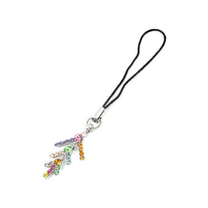 Black Strap with Firework Charm by Multi-Color Austrian Element Crystals