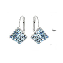 Load image into Gallery viewer, Elegant Rhombus Earrings with Blue Austrian Element Crystals