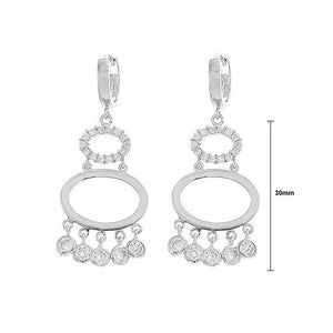 Elegant Round Earrings with Silver CZ