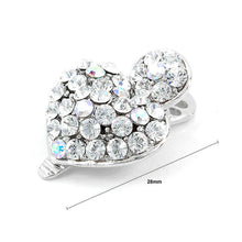 Load image into Gallery viewer, Dazzling Heart Hair Clip with Silver CZ and Austrian Element Crystals (1pc)