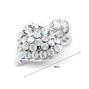 Dazzling Heart Hair Clip with Silver CZ and Austrian Element Crystals (1pc)