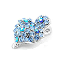 Load image into Gallery viewer, Dazzling Heart Hair Clip with Blue CZ and Austrian Element Crystals (1pc)