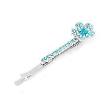 Load image into Gallery viewer, Dazzling Flower Hair Clip with Blue CZ (1pcs)