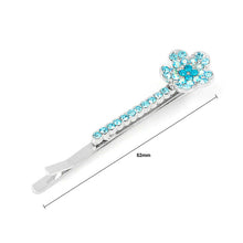 Load image into Gallery viewer, Dazzling Flower Hair Clip with Blue CZ (1pcs)