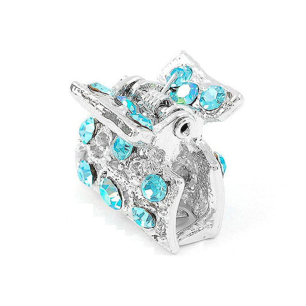 Trendy Hair Clip with Blue CZ and Austrian Element Crystals (1pc)