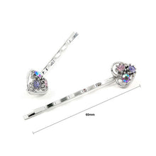 Load image into Gallery viewer, Dazzling Heart Hair Clip with Purple CZ (1 pair)