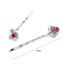 Load image into Gallery viewer, Dazzling Heart Hair Clip with Pink CZ (1 pair)