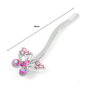 Dazzling Butterfly Hair Clip with Pink CZ and Austrian Element Crystals (1 pc)