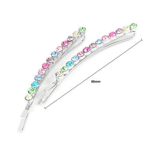 Elegant Hair Clip with Multi-color Austrian Element Crystals and CZ (1 pair)