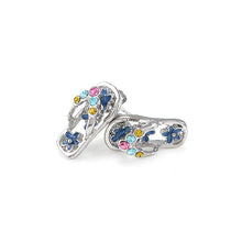Load image into Gallery viewer, Cutie Blue Purple Shoes Earrings with multi-color CZ
