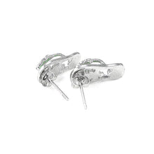 Load image into Gallery viewer, Cutie Light Green Shoes Earrings with multi-color CZ