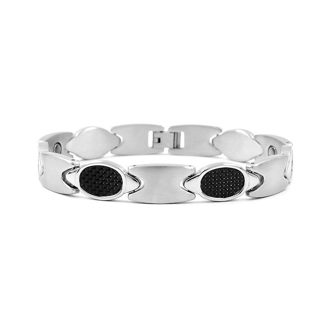 Fashion Stainless Steel Bracelet (with Carbon Fiber and Magnet)