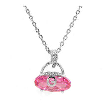 Load image into Gallery viewer, Cutie Handbag Pendant with Pink Crystal Glass and Silver Austrian Element Crystals and Necklace