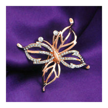 Load image into Gallery viewer, Elegant Butterfly Brooch with Silver Austrian Element Crystals