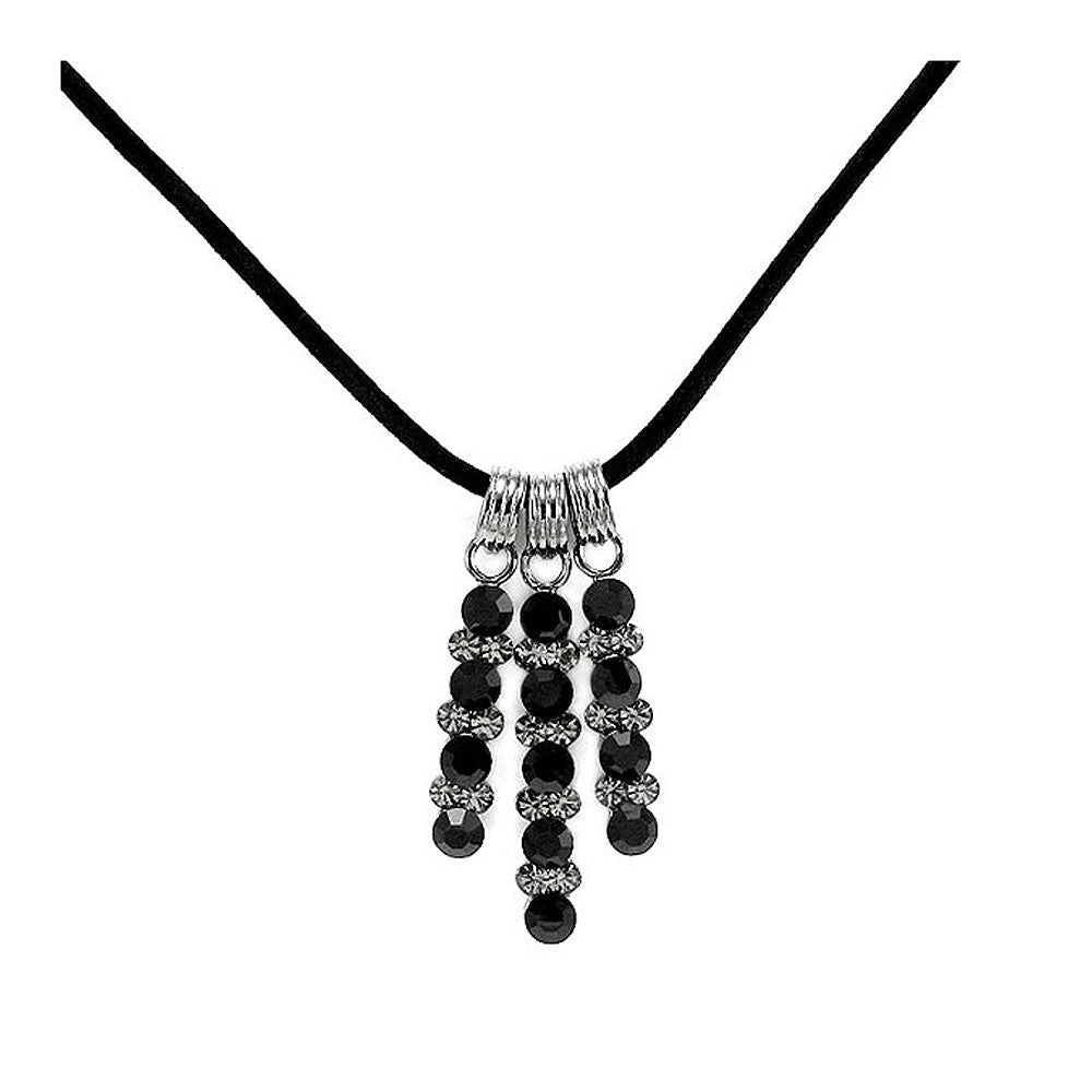 Elegant Necklace with Black Austrian Element Crystals