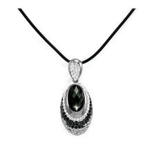 Load image into Gallery viewer, Elegant Black Crystal Glass Necklace with Black and Silver Austrian Element Crystals