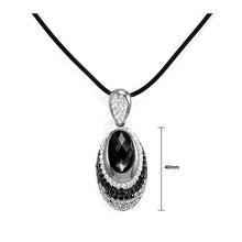 Load image into Gallery viewer, Elegant Black Crystal Glass Necklace with Black and Silver Austrian Element Crystals