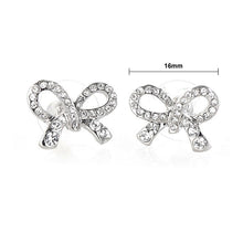 Load image into Gallery viewer, Cutie Ribbon Earring with Silver Austrian Element Crystals