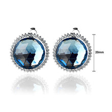 Load image into Gallery viewer, Elegant Earrings with Blue Crystal Glass and Silver Austrian Element Crystal