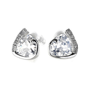 Elegant Earrings with Silver Austrian Element Crystal and CZ Crystals