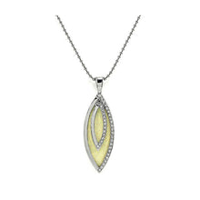 Load image into Gallery viewer, Glistering Olivary Pendant with Silver Austrian Element Crystals and Necklace