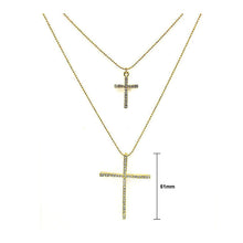 Load image into Gallery viewer, Elegant Cross Necklace with Silver Austrian Element Crystals