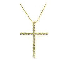 Load image into Gallery viewer, Elegant Cross Necklace with Silver Austrian Element Crystals