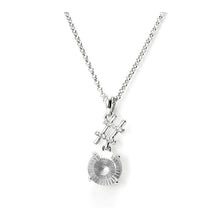 Load image into Gallery viewer, Glistering Circular Pendant with Silver Austrian Element Crystals and CZ and Necklace