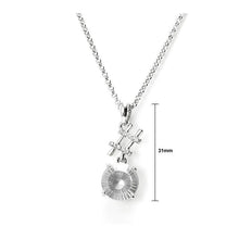 Load image into Gallery viewer, Glistering Circular Pendant with Silver Austrian Element Crystals and CZ and Necklace