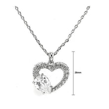 Load image into Gallery viewer, Glistering Joyful Heart Pendant with Silver Austrian Element Crystals and CZ and Necklace
