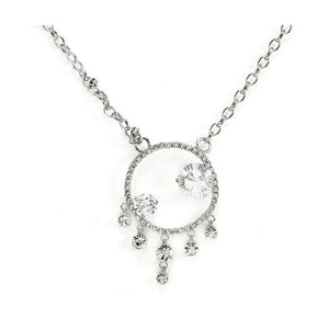 Elegant Necklace with Silver Austrian Element Crystals and CZ